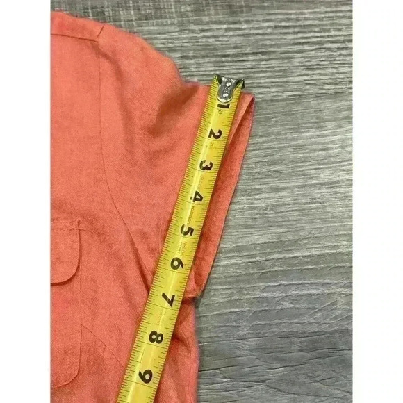 Richard Malcolm Irish Short Sleeve Button Up Shirt Sz M Pearl Button 100% Linen - Picture 12 of 13